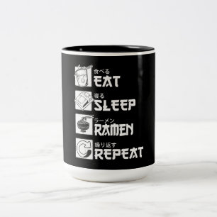 Eat Sleep Anime Repeat Gift Idea Cosplayer Two-Tone Coffee Mug