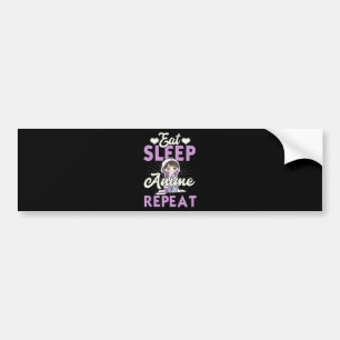 Eat Sleep Anime Repeat Japanese Manga Lover Bumper Sticker