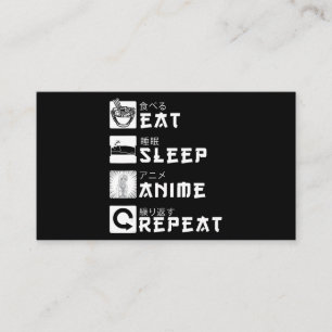 Eat Sleep Anime Repeat Japanese Manga Lover Business Card