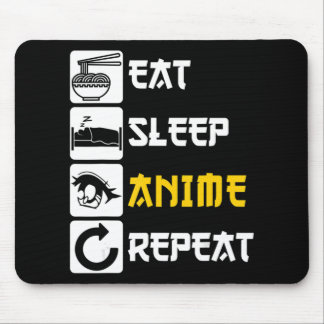 Eat Sleep Anime Repeat  Manga Japan Saying Cosplay Mouse Mat