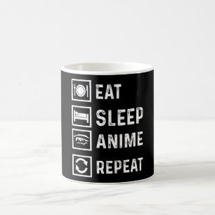 Eat Sleep Anime Repeat Manga Japanese funny Gift Coffee Mug