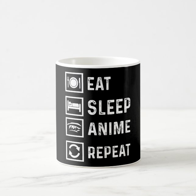 Eat Sleep Anime Repeat Manga Japanese funny Gift Coffee Mug (Center)