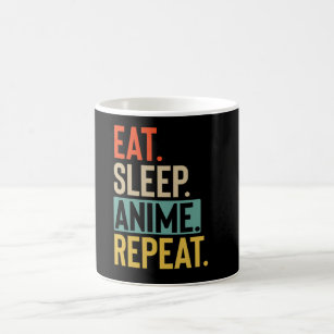 Eat Sleep Anime Repeat retro vintage colours Coffee Mug