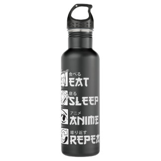 Eat Sleep Anime Repeat Shirt, Anime Manga Shirts M 710 Ml Water Bottle