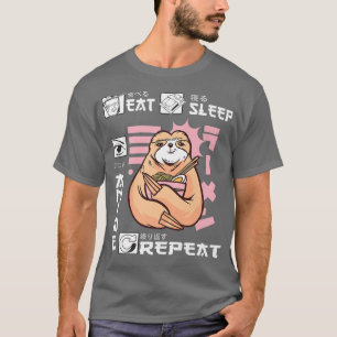 Eat Sleep Anime Repeat Sloth Japan Ramen Japanese  T-Shirt