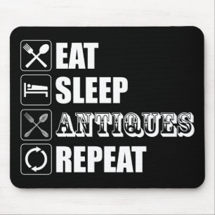 Eat. Sleep. Antiques. Repeat Mouse Mat