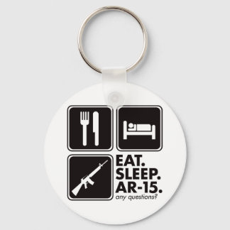 Eat Sleep AR-15 - Black Key Ring
