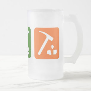 Eat Sleep Archaeology Frosted Glass Beer Mug