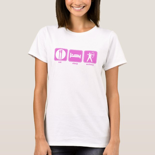 eat sleep archery pink T-Shirt (Front)