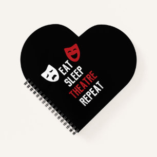 Eat Sleep Atre Repeat - Musical Broadway Actor Gif Notebook
