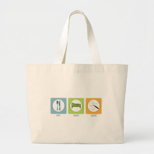 Eat Sleep Audit! Large Tote Bag