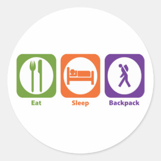 Eat Sleep Backpack Classic Round Sticker