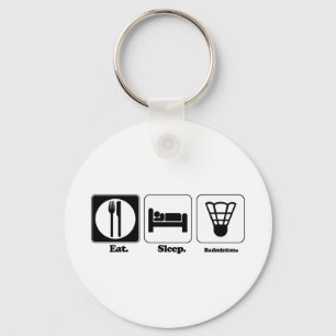 eat sleep badminton key ring