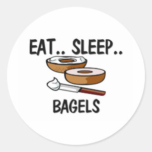 Eat Sleep BAGELS Classic Round Sticker