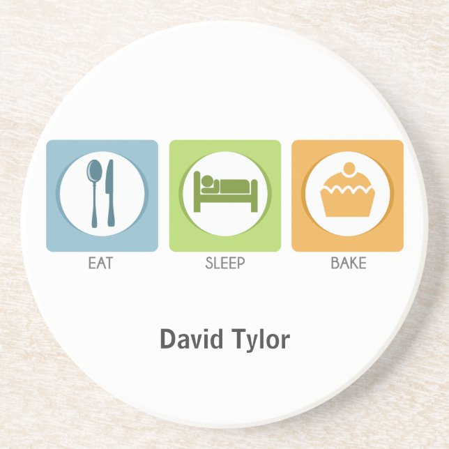 Eat Sleep Bake! Coaster (Front)