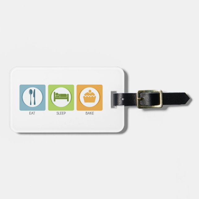 Eat Sleep Bake! Luggage Tag (Front Horizontal)