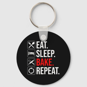 Eat. Sleep. Bake. Repeat Key Ring
