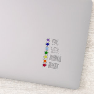 Eat Sleep Balance Simple Chakra Vinyl Sticker
