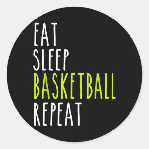 Eat Sleep Basball Repeat Classic Round Sticker