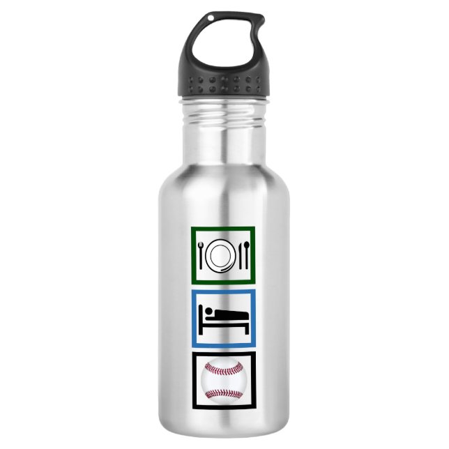 Eat Sleep Baseball 532 Ml Water Bottle (Front)