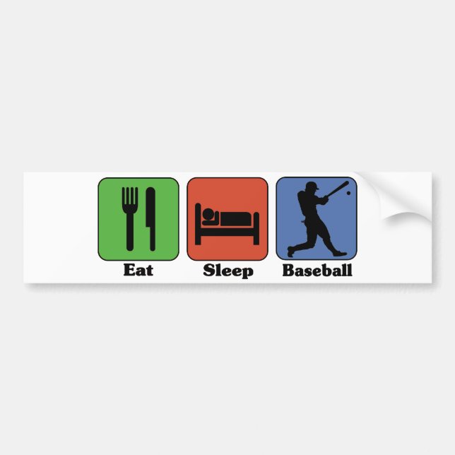 Eat Sleep Baseball bumper sticker (Front)