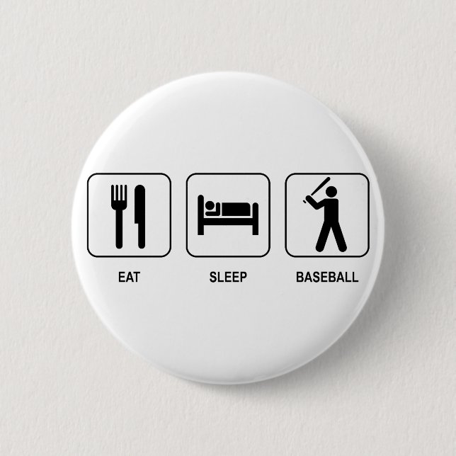 Eat Sleep Baseball Button (Front)