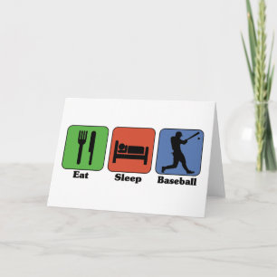 Eat Sleep Baseball Card