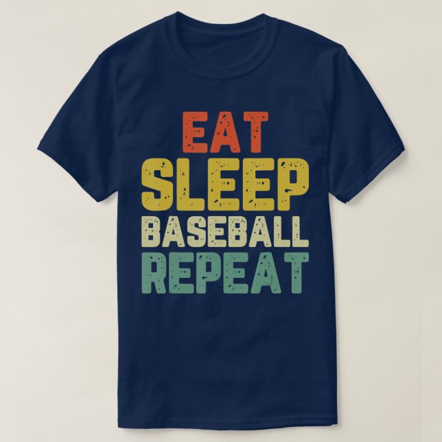 Eat Sleep Baseball Cool Player Fan Coach Cool Vint T-Shirt (Design Front)