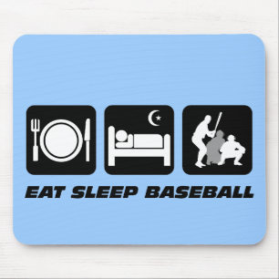 Eat sleep baseball mouse mat