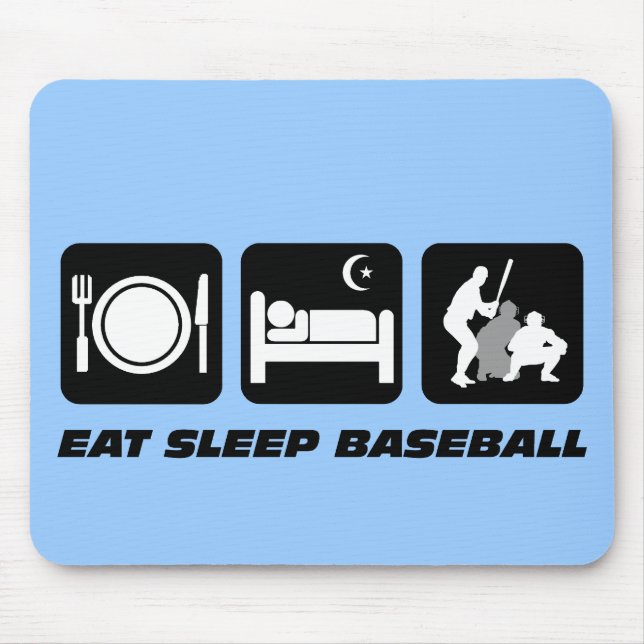 Eat sleep baseball mouse mat (Front)