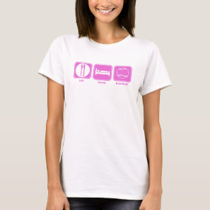 eat sleep baseball pink T-Shirt