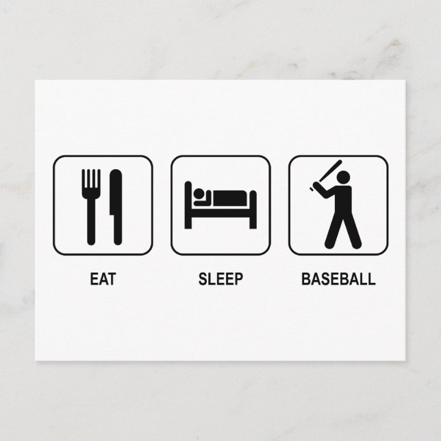 Eat Sleep Baseball Postcard (Front)