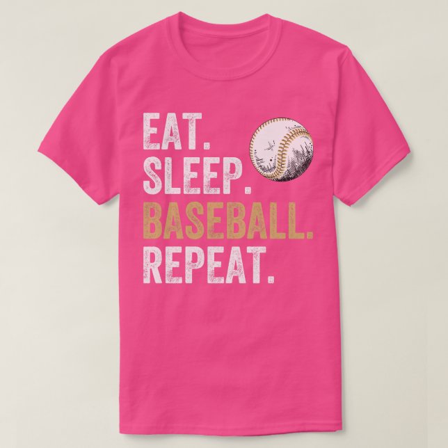 Eat Sleep Baseball Repeat 1 T-Shirt (Design Front)
