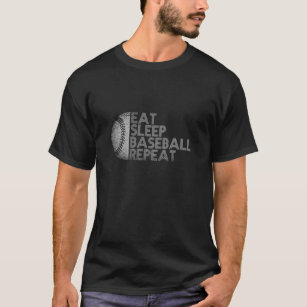 Eat Sleep Baseball Repeat Baseball Player Funny Ba T-Shirt
