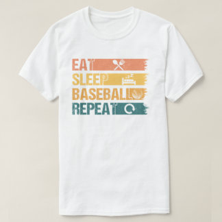Eat Sleep Baseball Repeat Baseball Player Funny T-Shirt