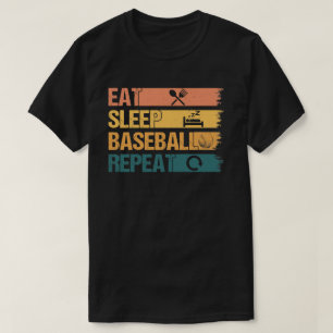 Eat Sleep Baseball Repeat Baseball Player Funny T-Shirt