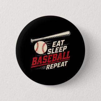 Eat Sleep Baseball Repeat Baseball Player Sports 6 Cm Round Badge