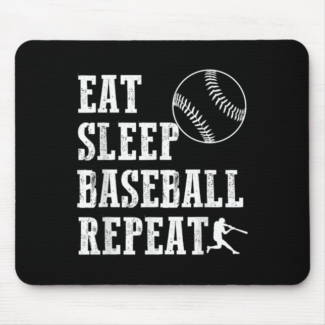 Eat Sleep Baseball Repeat Batter Life Srts Hustle  Mouse Mat (Front)