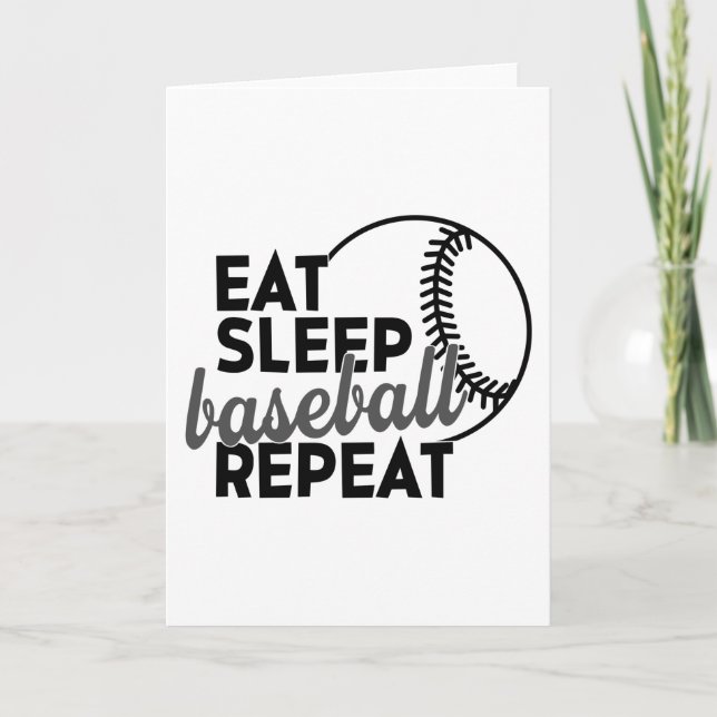 Eat Sleep Baseball Repeat Card (Front)