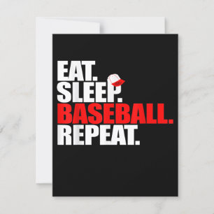 Eat Sleep Baseball Repeat Catcher Pitcher Baseball Invitation