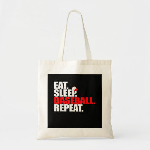 Eat Sleep Baseball Repeat Catcher Pitcher Baseball Tote Bag