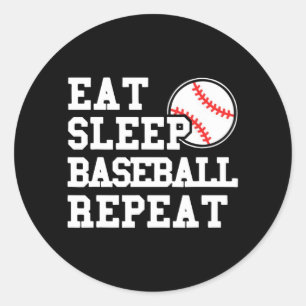 Eat Sleep Baseball Repeat Classic Round Sticker