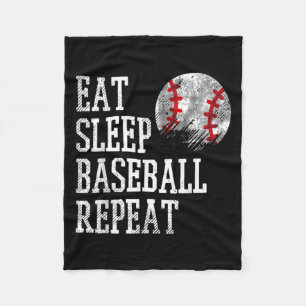 Eat Sleep Baseball Repeat Coach Team Player Men W Fleece Blanket