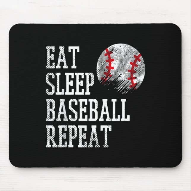 Eat Sleep Baseball Repeat Coach Team Player Men W  Mouse Mat (Front)