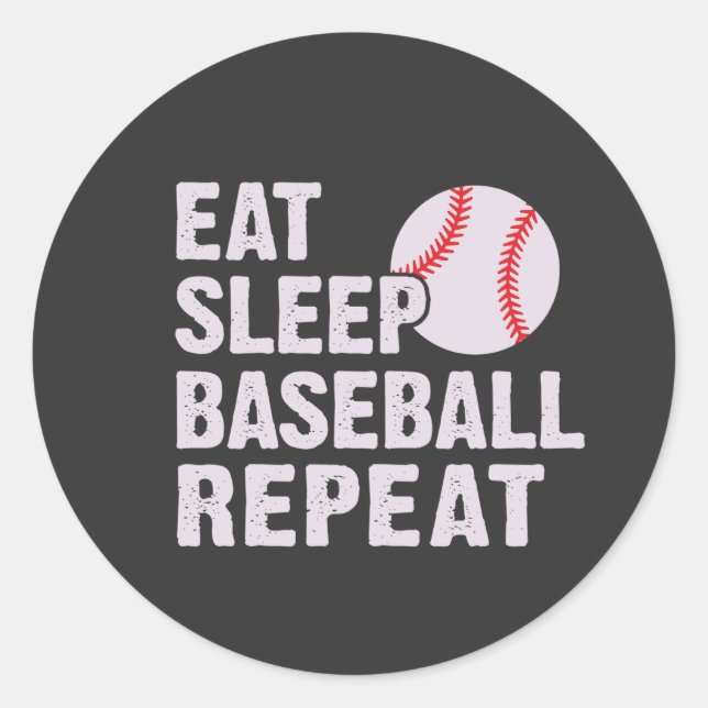 eat sleep baseball repeat - funny baseball gift  classic round sticker (Front)