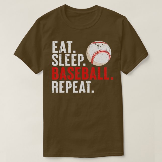 Eat Sleep Baseball Repeat Funny Baseball Lover Spo T-Shirt (Design Front)