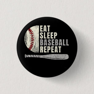 Eat Sleep Baseball Repeat Funny Baseball Player 3 Cm Round Badge
