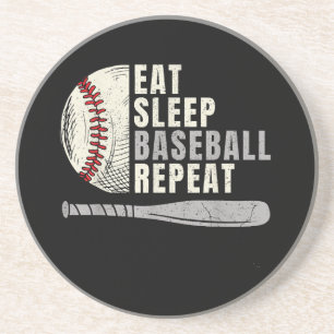 Eat Sleep Baseball Repeat Funny Baseball Player Coaster