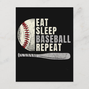 Eat Sleep Baseball Repeat Funny Baseball Player Enclosure Card