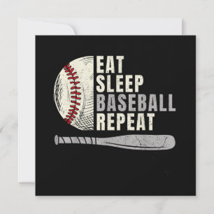 Eat Sleep Baseball Repeat Funny Baseball Player Invitation